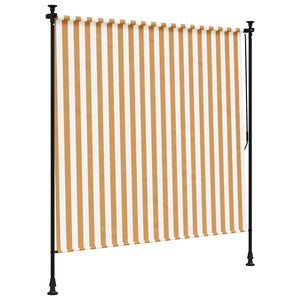 vidaXL Outdoor Roller Blind Orange and White 150x270 cm Fabric and Steel