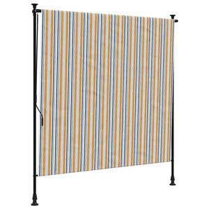 vidaXL Outdoor Roller Blind Yellow and White 200x270 cm Fabric and Steel