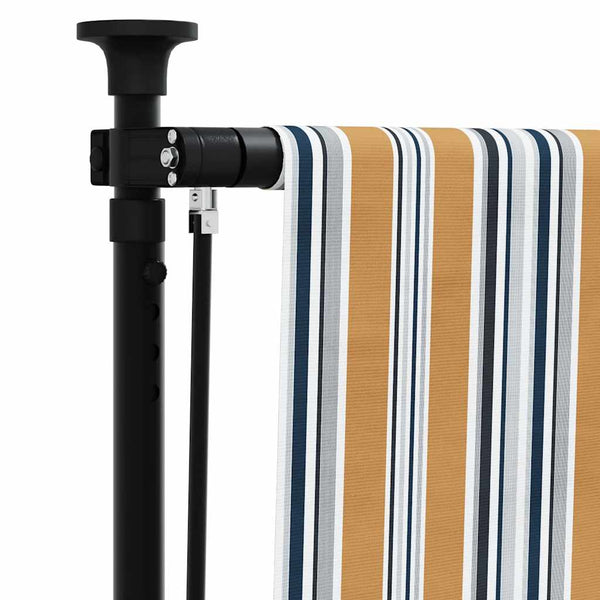 vidaXL Outdoor Roller Blind Yellow and White 200x270 cm Fabric and Steel