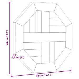 Teak Tischplatte 40x40 cm Achteckig