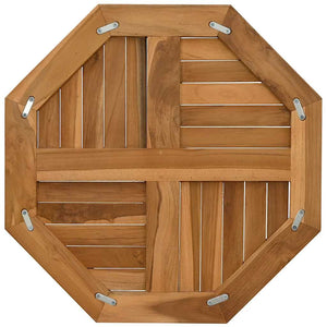 Teak Tischplatte 60x60 cm Achteckig