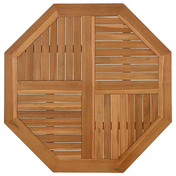 Teak Tischplatte 90x90 cm Achteck Massivholz