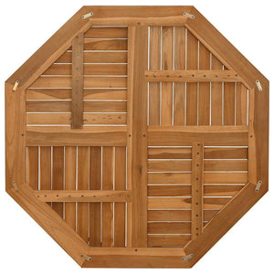 Teak Tischplatte 90x90 cm Achteck Massivholz