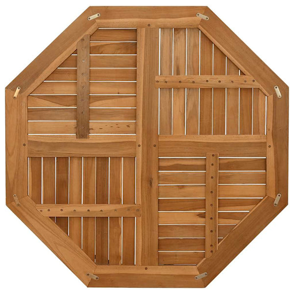 Teak Tischplatte 90x90 cm Achteck Massivholz