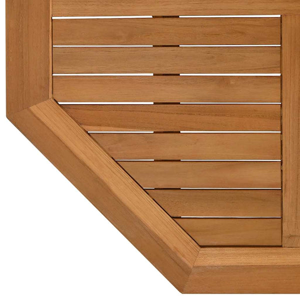 Teak Tischplatte 90x90 cm Achteck Massivholz