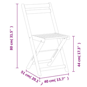 vidaXL Bistro Chairs 6 pcs. Foldable Solid Acacia Wood