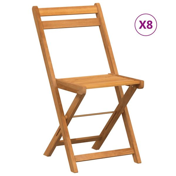 vidaXL Bistro Chairs 8 pcs. Foldable Solid Acacia Wood