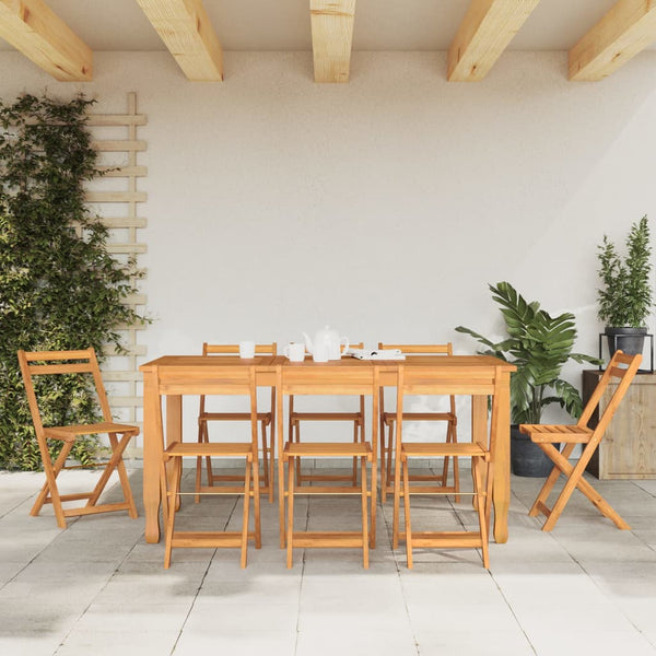 vidaXL Bistro Chairs 8 pcs. Foldable Solid Acacia Wood