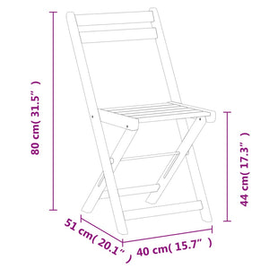 vidaXL Bistro Chairs 8 pcs. Foldable Solid Acacia Wood