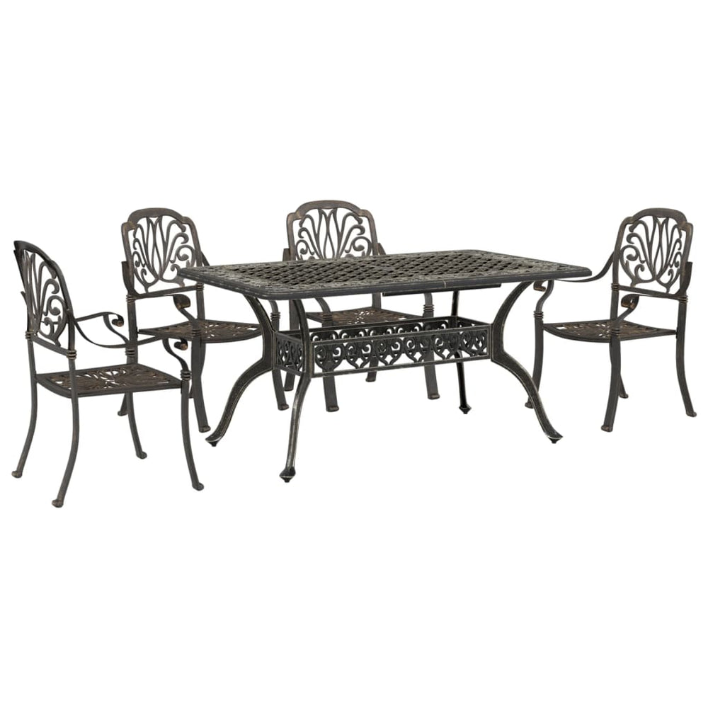 vidaXL 5-piece Garden Dining Set Bronze Cast Aluminum