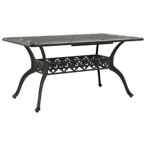 vidaXL 7-Piece Garden Dining Set Bronze Cast Aluminum
