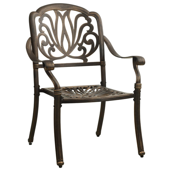 vidaXL 7-Piece Garden Dining Set Bronze Cast Aluminum