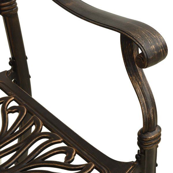 vidaXL 7-Piece Garden Dining Set Bronze Cast Aluminum
