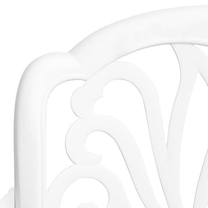 vidaXL 7-Piece Garden Dining Set White Cast Aluminum