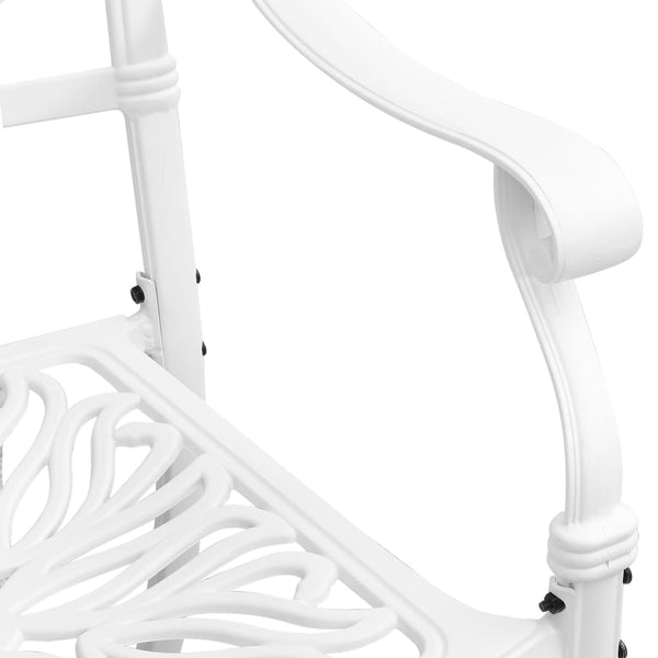 vidaXL 7-Piece Garden Dining Set White Cast Aluminum