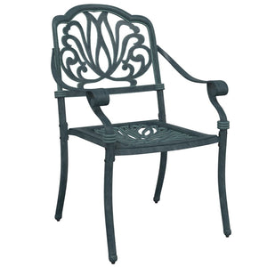 vidaXL 7-Piece Outdoor Dining Set Green Cast Aluminum