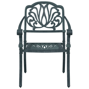 vidaXL 7-Piece Outdoor Dining Set Green Cast Aluminum