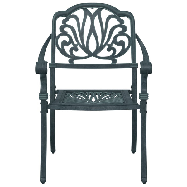 vidaXL 7-Piece Outdoor Dining Set Green Cast Aluminum