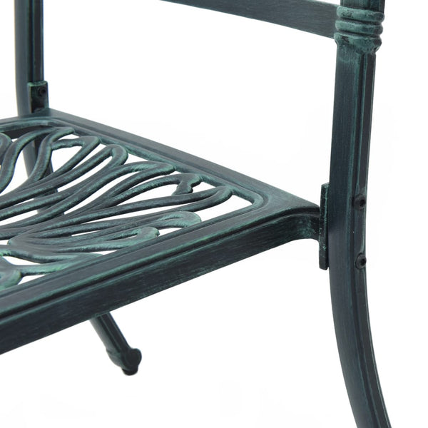 vidaXL 7-Piece Outdoor Dining Set Green Cast Aluminum