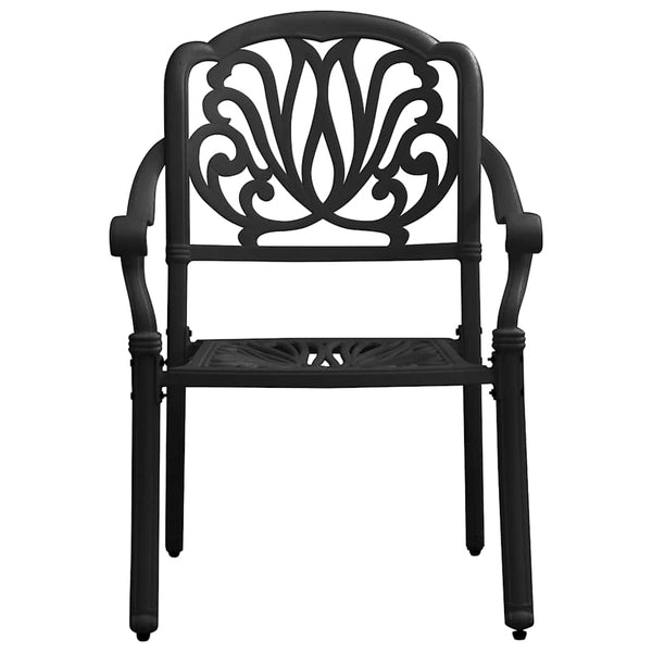 vidaXL 3-Piece Bistro Set Black Cast Aluminium