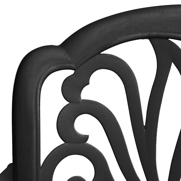 vidaXL 3-Piece Bistro Set Black Cast Aluminium