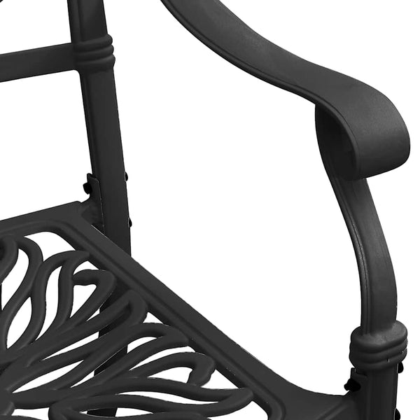 vidaXL 3-Piece Bistro Set Black Cast Aluminium
