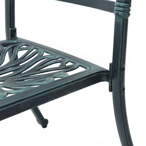 vidaXL 3-Piece Bistro Set Green Cast Aluminum