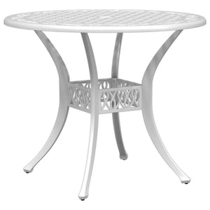 vidaXL 3-Piece Bistro Set White Cast Aluminium
