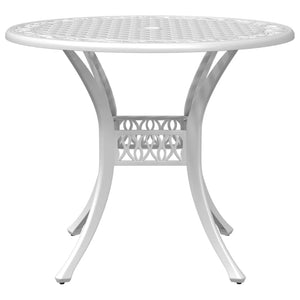 vidaXL 3-Piece Bistro Set White Cast Aluminium