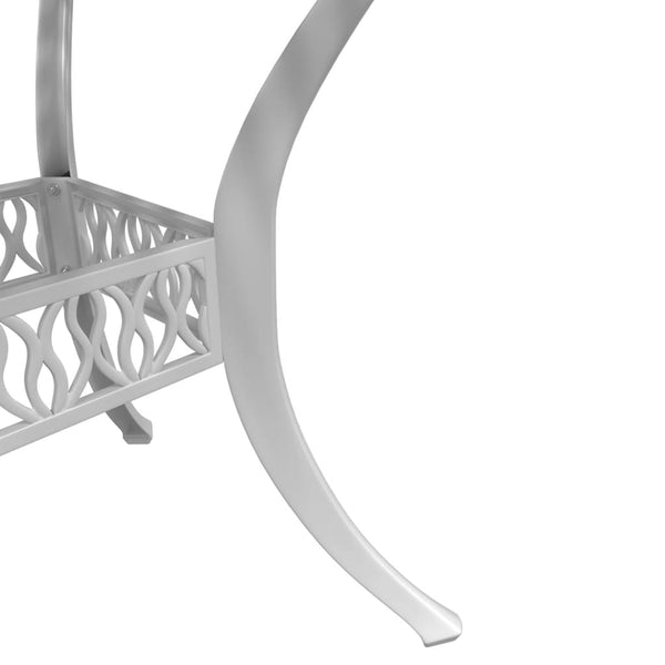 vidaXL 3-Piece Bistro Set White Cast Aluminium