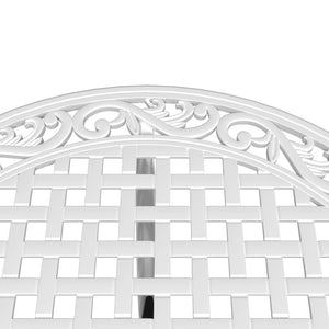 vidaXL 3-Piece Bistro Set White Cast Aluminium