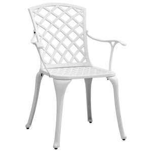 vidaXL 3-Piece Bistro Set White Cast Aluminium