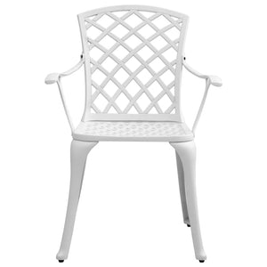 vidaXL 3-Piece Bistro Set White Cast Aluminium