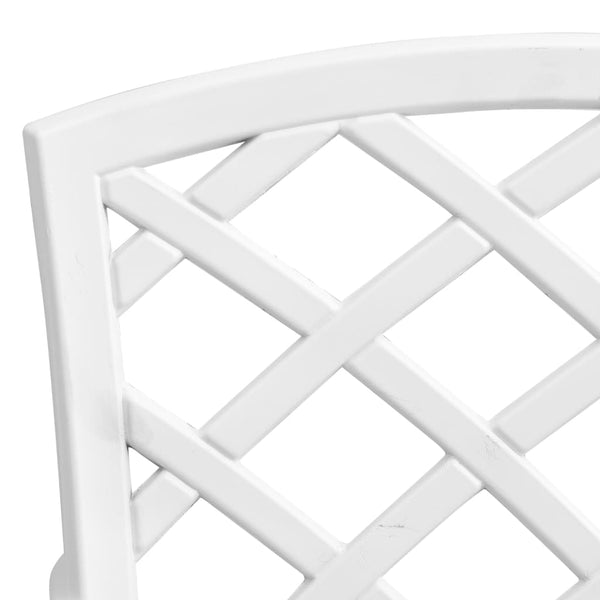 vidaXL 3-Piece Bistro Set White Cast Aluminium