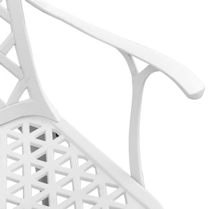 vidaXL 3-Piece Bistro Set White Cast Aluminium