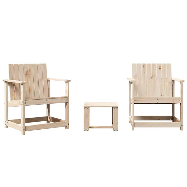 vidaXL 3-Piece Garden Lounge Set Solid Pine Wood