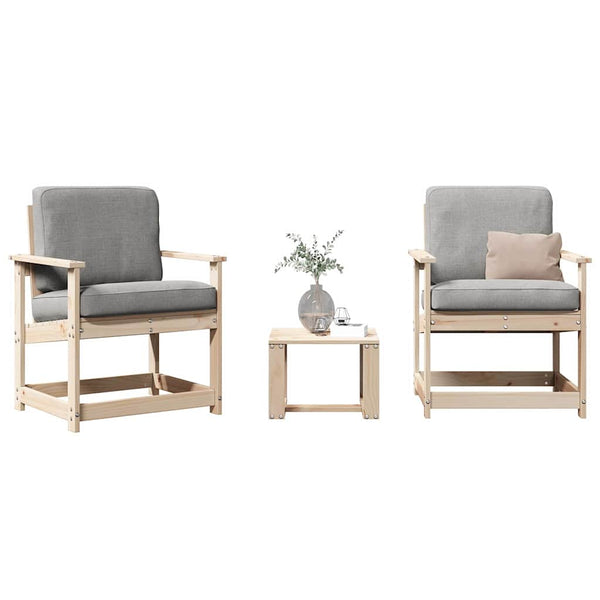 vidaXL 3-Piece Garden Lounge Set Solid Pine Wood