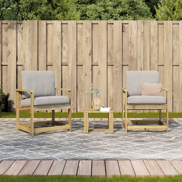 vidaXL 3-Piece Garden Lounge Set Impregnated Pinewood
