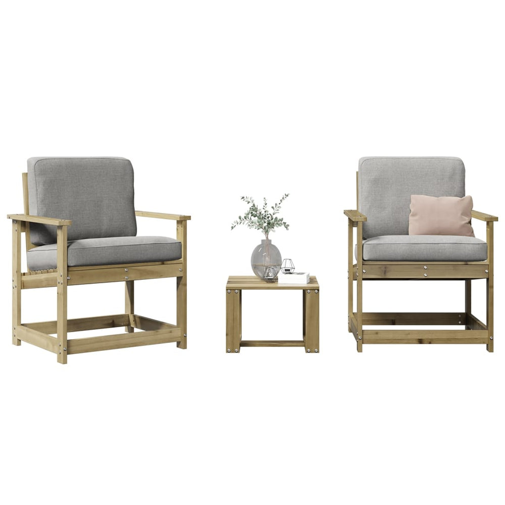 vidaXL 3-Piece Garden Lounge Set Impregnated Pinewood
