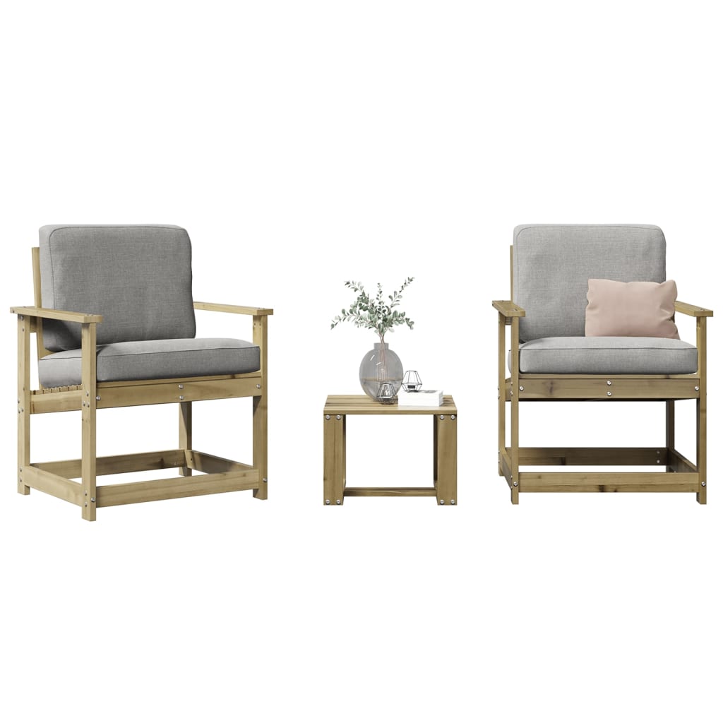 vidaXL 3-Piece Garden Lounge Set Impregnated Pinewood