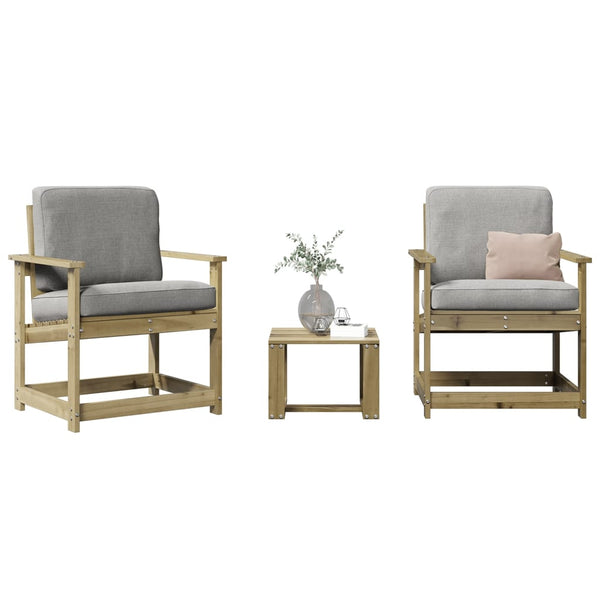 vidaXL 3-Piece Garden Lounge Set Impregnated Pinewood
