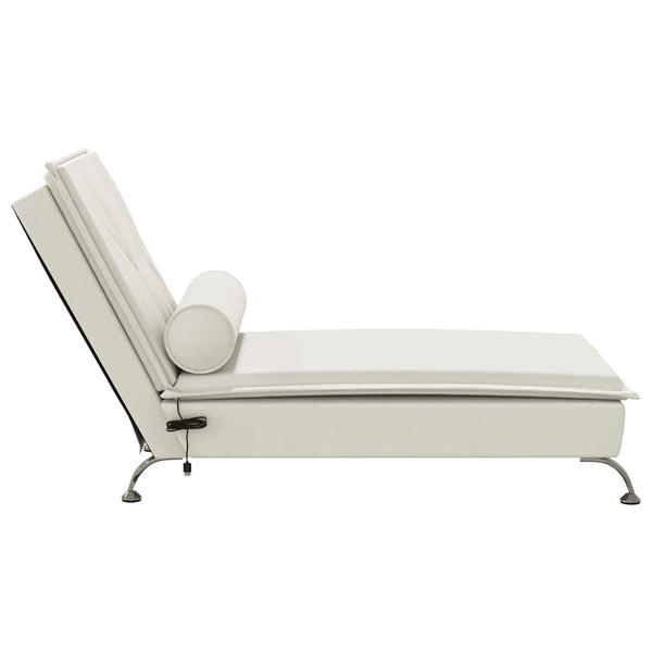 Massage Chaiselongue Creme Samt