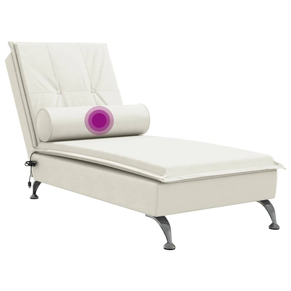 Massage Chaiselongue Creme Samt