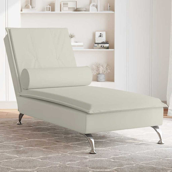 Massage Chaiselongue Creme Samt