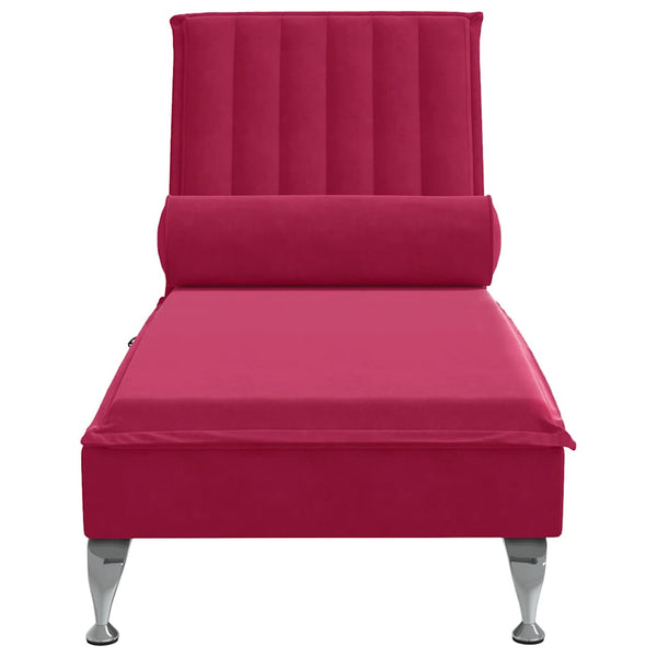 Massage Chaiselongue Weinrot Samt