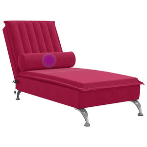 Massage Chaiselongue Weinrot Samt