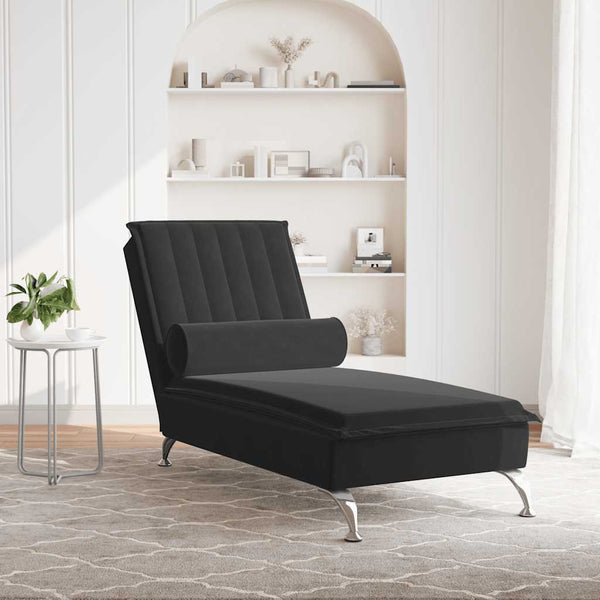 Massage Chaiselongue Schwarz Samt