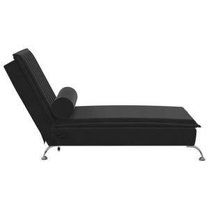 Massage Chaiselongue Schwarz Samt