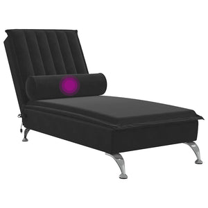 Massage Chaiselongue Schwarz Samt