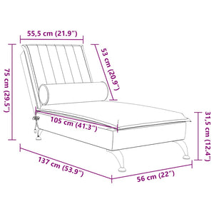 Massage Chaiselongue Schwarz Samt